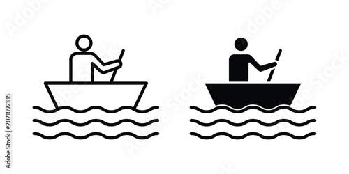 Photos Boat race icon symbol. Flat Vector illustration set