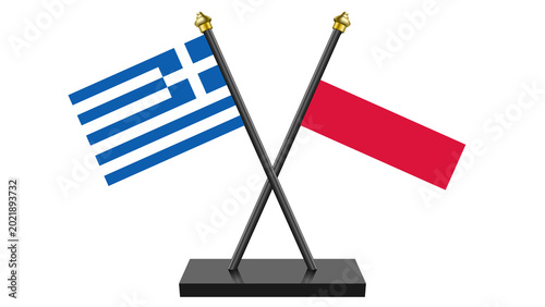 Flag of Poland and Greece