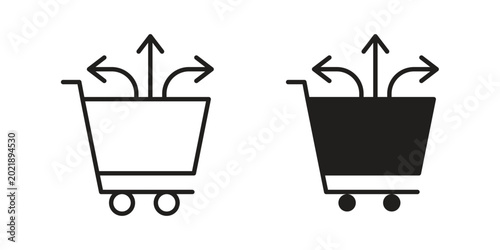 Cuadro en lienzo Cross sell icon symbol. Flat Vector illustration set