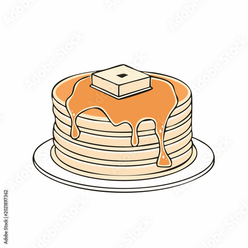 Stack of Pancakes with Butter and Syrup