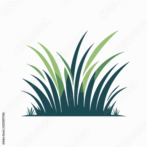 Stylized illustration of green grass blades