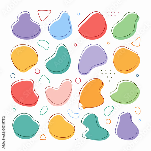 Abstract Organic Shapes with Colorful Blob Elements