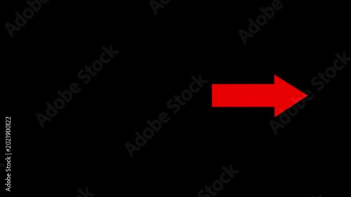 red arrow black background. direction symbol indicating back or previous page. simple red pointer showing opposite direction.
