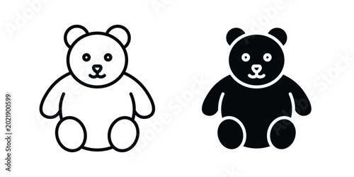 Photography Teddy bear icon symbol. Flat Vector illustration set