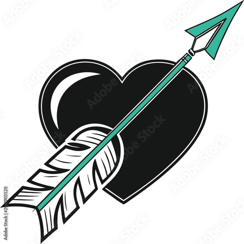 illustration of a heart with arrow