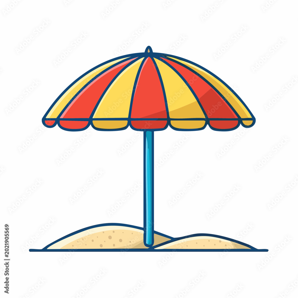 Obraz premium Beach umbrella on sand