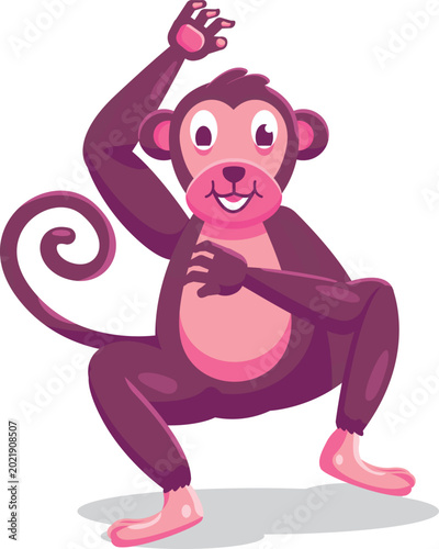 Photography Cute monkey cartoon character vector illustration