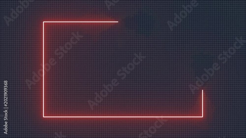glowing rectangle line, Square line spectrum looping 