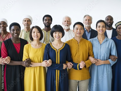 Diverse group of people standing together