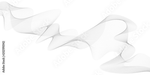 Schilderij op canvas Abstract vector waveform pattern with wavy lines and smooth curves on white back