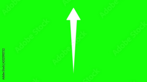 Vertical Arrow Extending Upward in 1 Second on Green Screen