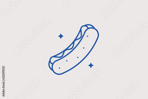 Schilderij op canvas Classic stadium hot dog line icon for sports snacks and concession stands