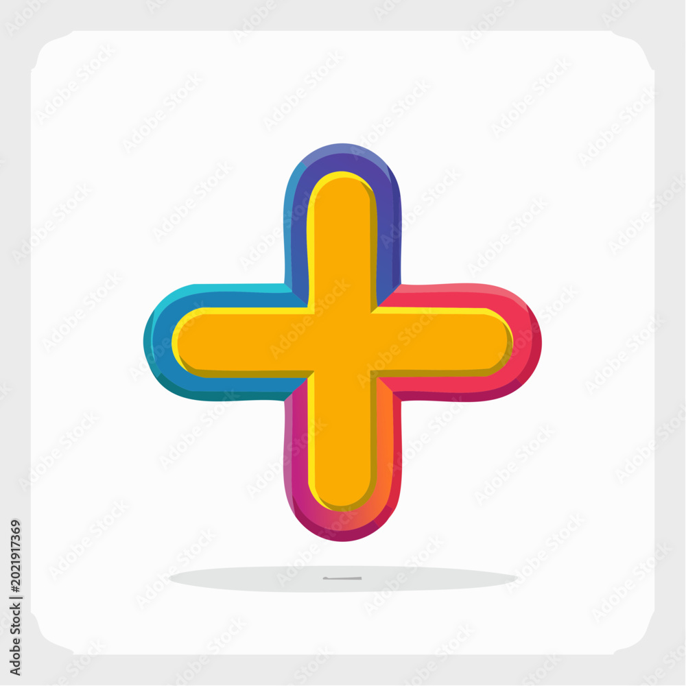 Obraz premium Colorful Plus Sign Icon