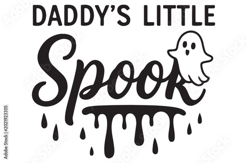 Obraz na płótnie Spook typography with ghost illustration halloween lettering design