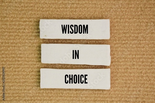 Bild auf Leinwand Words or quotes of inspiration and motivation to succeed Wisdom In Choice