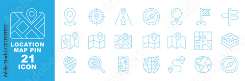 Foto Map and location icon set