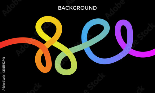 Vibrant rainbow colored loops background design