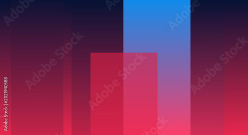 Foto Futuristic Neon Gradient Geometric Background with Transparent Rectangles