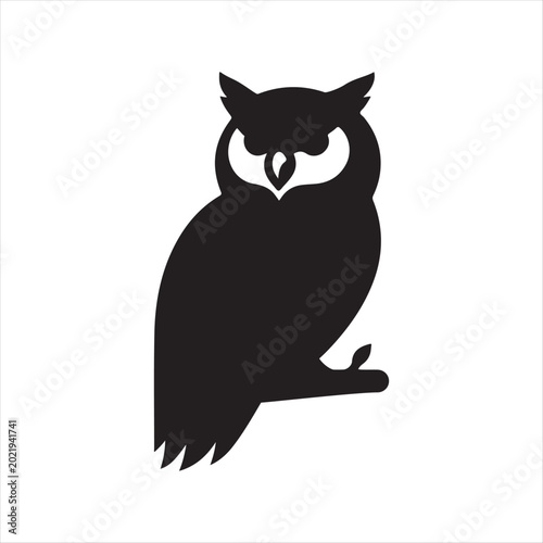majestic Owl vector silhouette line art concept logo design idea illustration