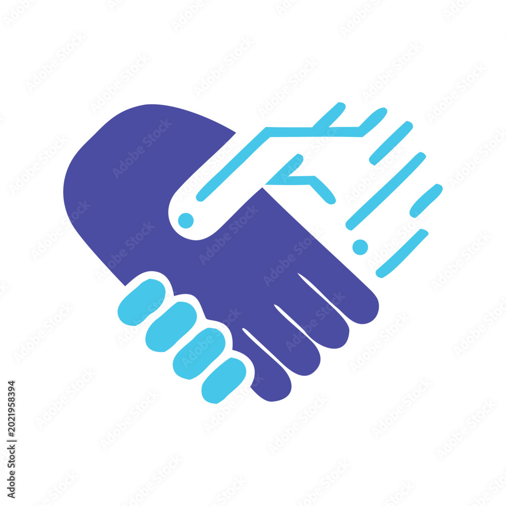 Fototapeta premium Hands Shake with Artificial Intelligence AI Algorithm in Business Setting