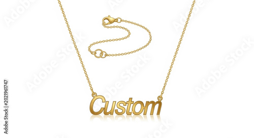 Tableau sur toile Gold Custom Name Necklace Jewelry with Chain.