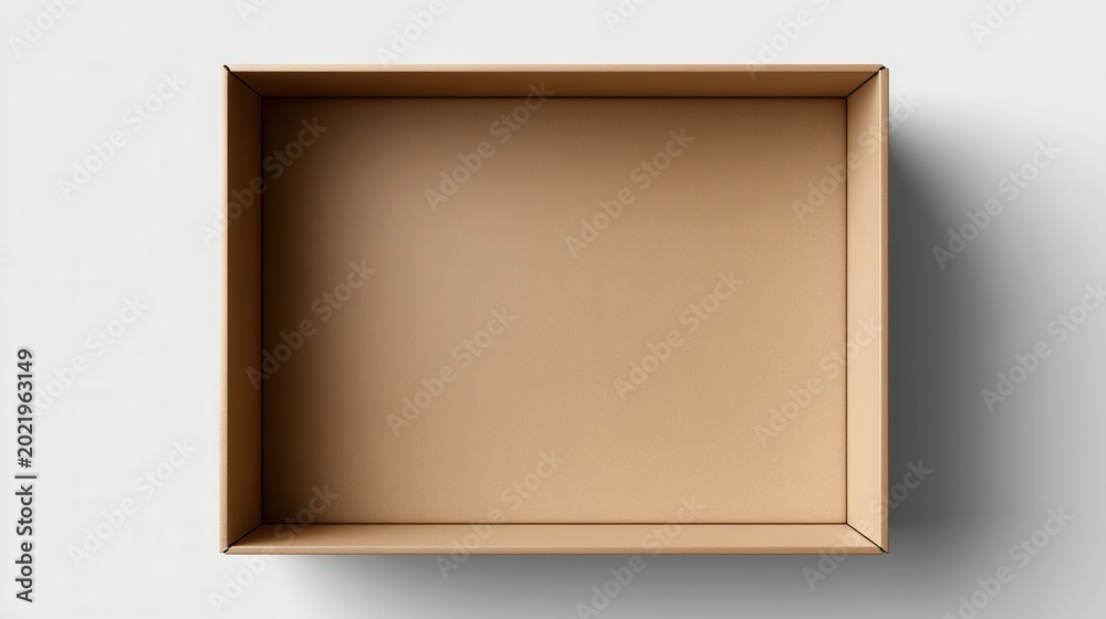 Fototapeta premium Open empty cardboard box isolated on white background