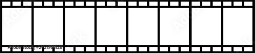 Film strip image template reel isolated on transparent background.