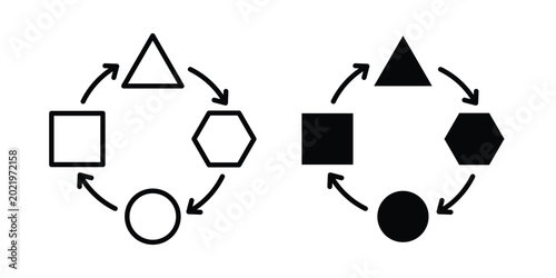 Foto Adaptation icon. Doodle Icon in Minimal Line Art Style