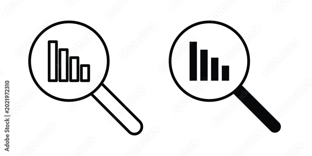 Fototapeta premium Analysis icon. Doodle Icon in Minimal Line Art Style