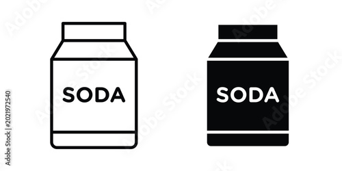 Bild auf Leinwand baking soda icon. Doodle Icon in Minimal Line Art Style