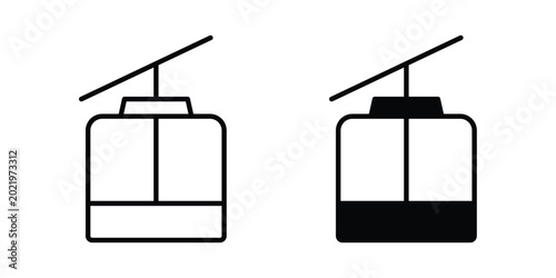 Bild auf Leinwand Chairlift icon. Doodle Icon in Minimal Line Art Style