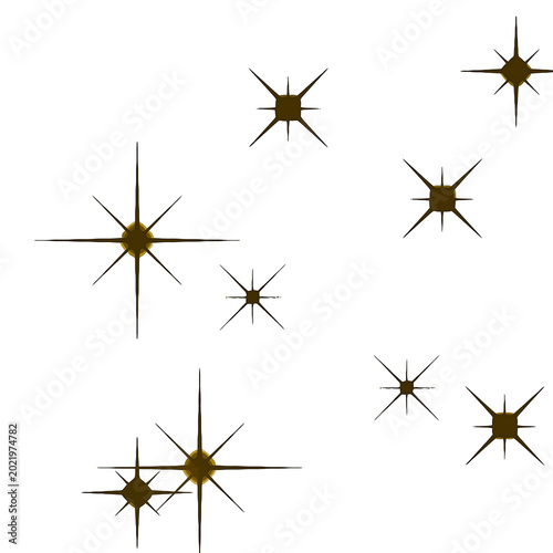 Vector illustration of a black and white compass rose design with a decorative set of stars for travel map navigation and north direction icon patterns