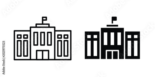 Bild auf Leinwand Headquarters icon. Doodle Icon in Minimal Line Art Style