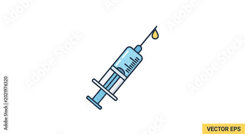 Photos Medical Syringe Icon with Droplet