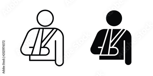 Foto Injuries icon. Doodle Icon in Minimal Line Art Style