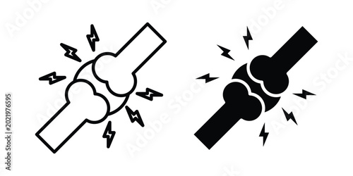 Bild auf Leinwand joint pain icon. Doodle Icon in Minimal Line Art Style