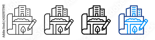 Urban Design Icon Different Style Outline Collection Set