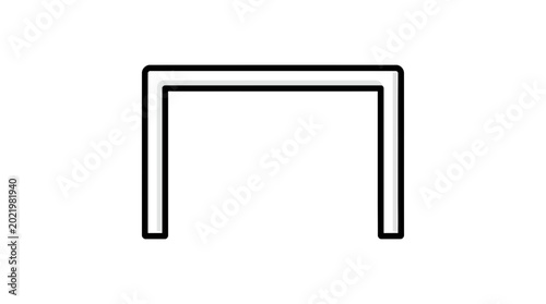 Simple U-shaped frame icon, minimalist design