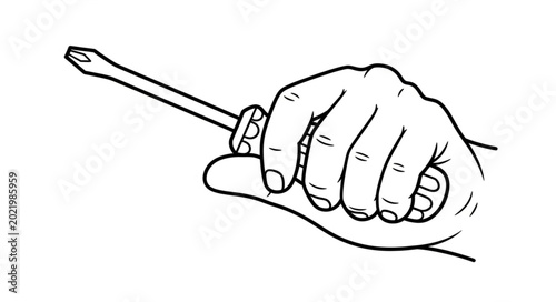 Canvastavla Hand holding a Phillips head screwdriver for repair work.
