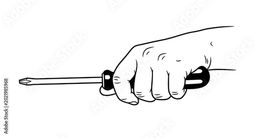 фотографія Hand Holding a Screwdriver Tool for Repair.