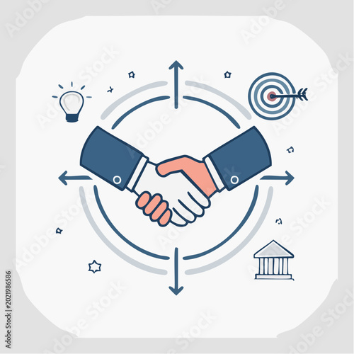 Business Partnership and Success Icon
