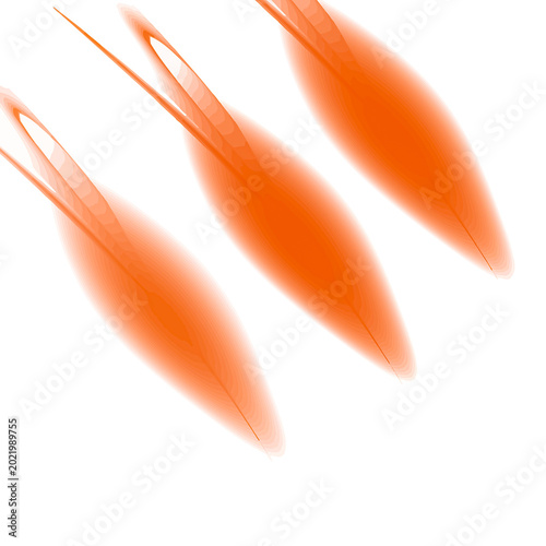 An abstract orange background with a vibrant wave design features a colorful pencil and pen tool, creating a creative illustration for school, art, and office education