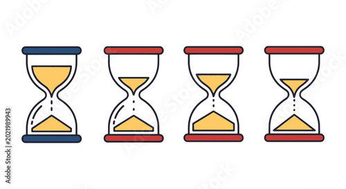 hourglass Line art vector set clean abstract minimal illustration