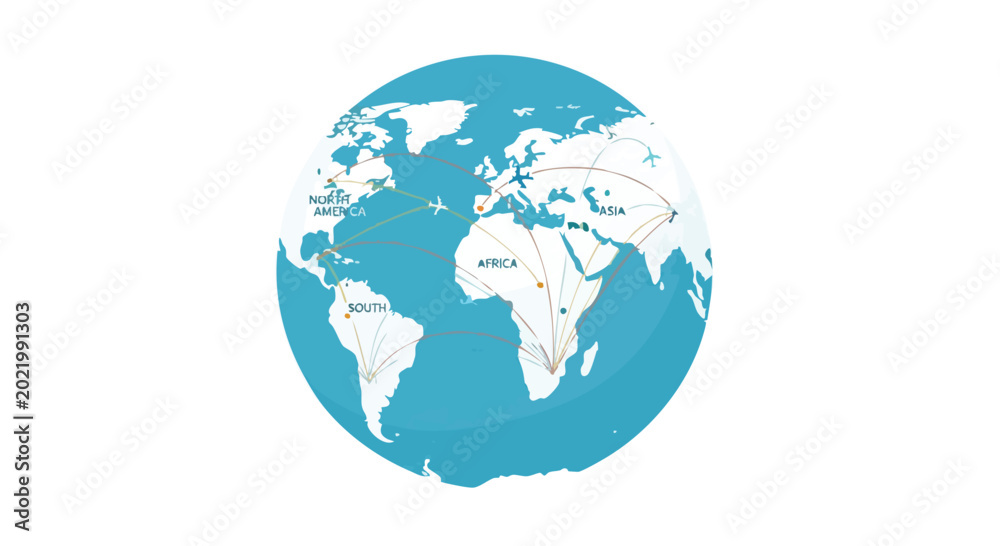 Obraz premium A simple blue and white illustration of the Earth from space with continents highlighted