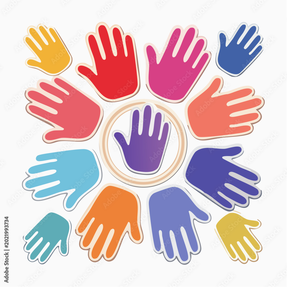 Fototapeta premium Colorful Hands Forming a Circle