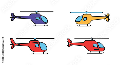 Helicopter Line art vector modern abstract clean illustration