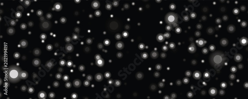 Tablou pe pânză Image of moving white spots on black background