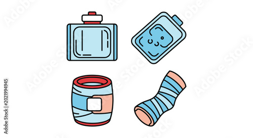 Ice Pack Line art vector set creative modern abstract