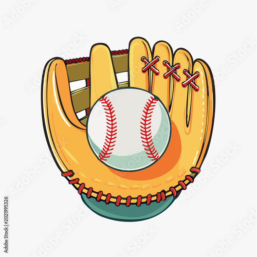 Baseball and Glove Illustration