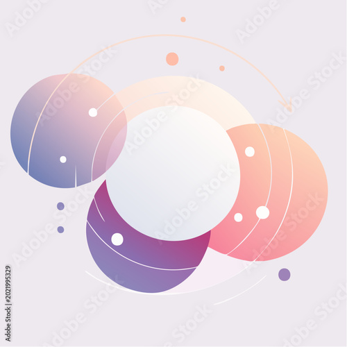 Abstract Geometric Circles with Gradient Colors and Flowing Lines